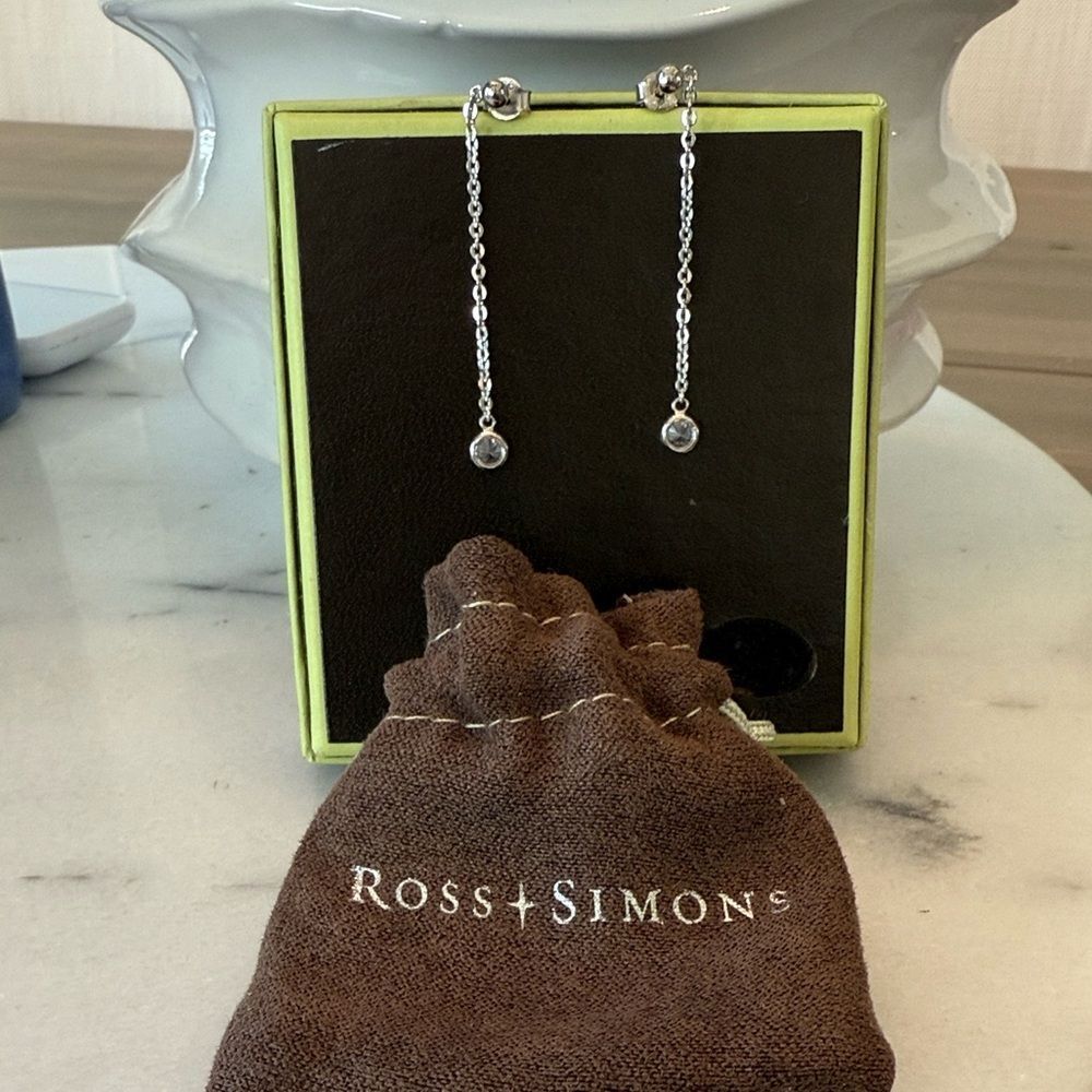 Ross Simmons Silver Diamond Dangle Earring